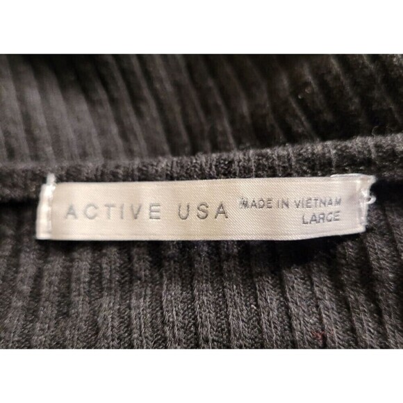 2 for $20 Active USA Crop Top Ribbed Ruching Bow Tie Front Size L - Picture 3 of 3